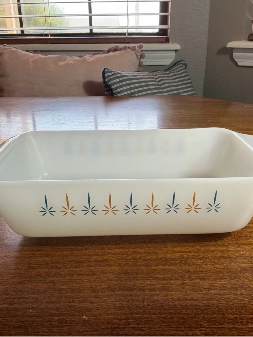 Anchor Hocking Fire King Loaf Pan  Candle Glow Atomic